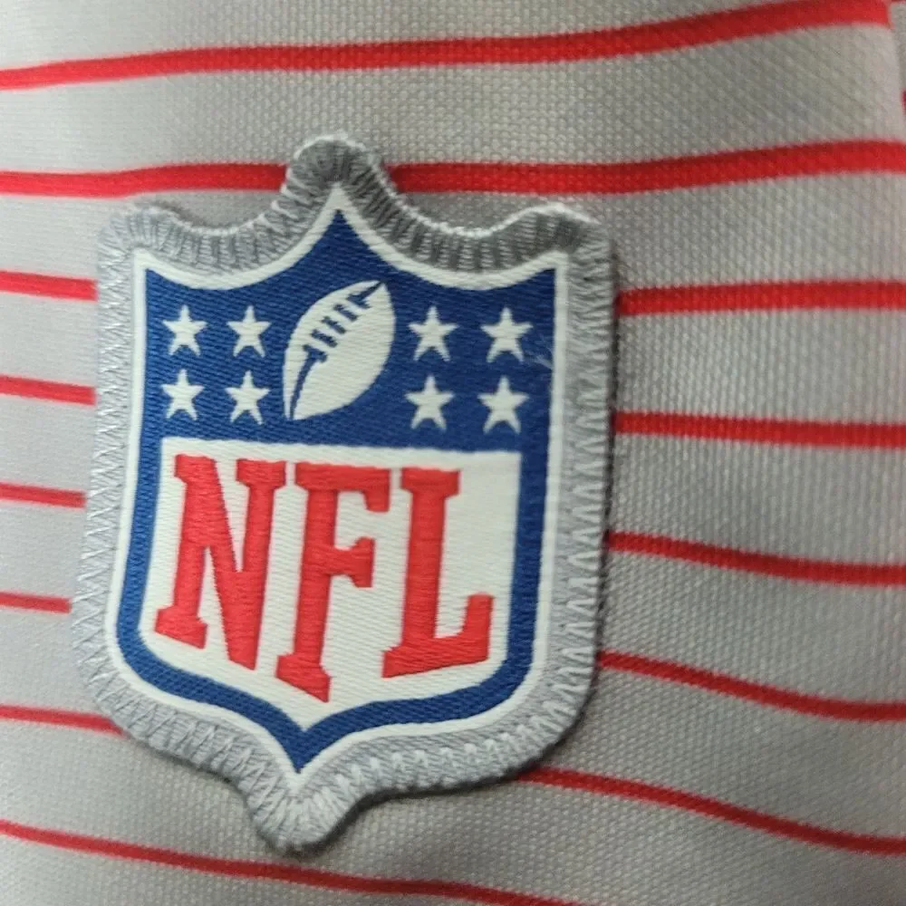 Nike Dri Fit NFL Kansas City Chiefs Mens Size S Polo Shirt Red Stripe Sleeve